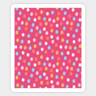 Festive confetti circles pattern in magenta Magnet